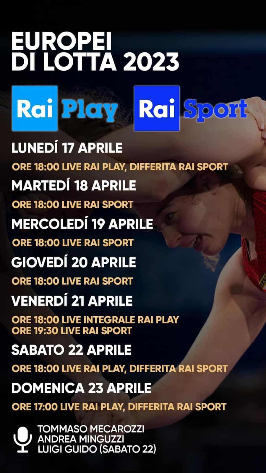 Europei di Lotta 2023 in diretta sulla Rai! 1